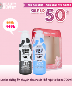 Combo Sữa dưỡng thể + Sữa tắm sáng mịn da Hokkaido Made In Nature 700